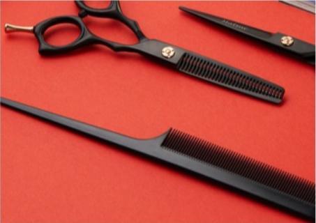 Barber Scissors set with sissors, combs and more