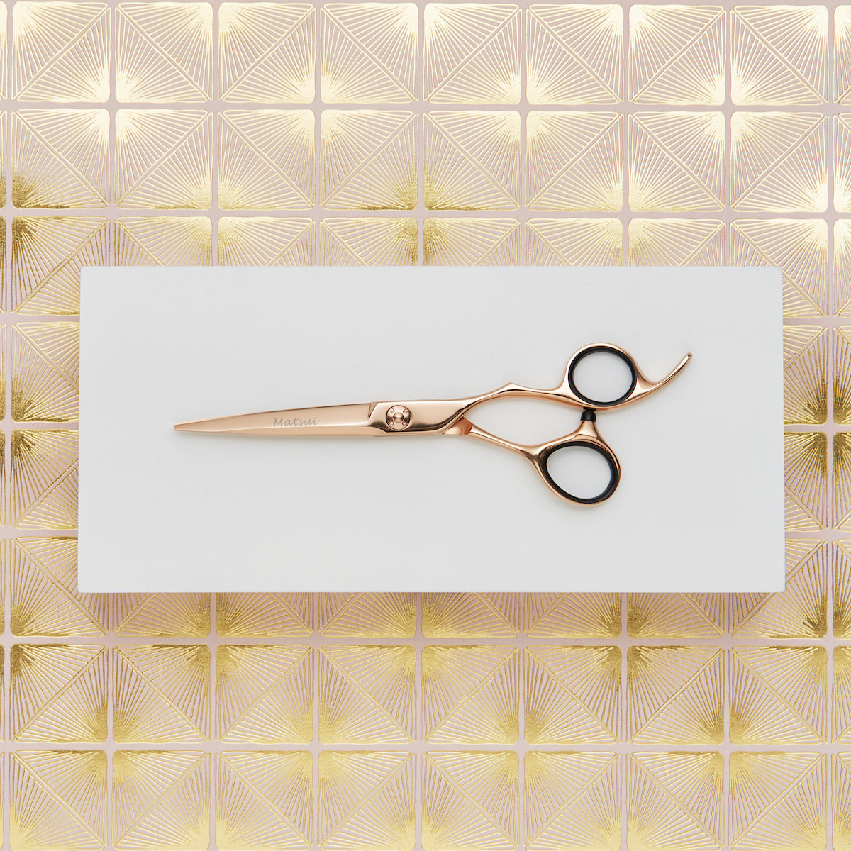 2022 Matsui Rose Gold Aichei Mountain Offset Hair Cutting Shear (1639195574338)