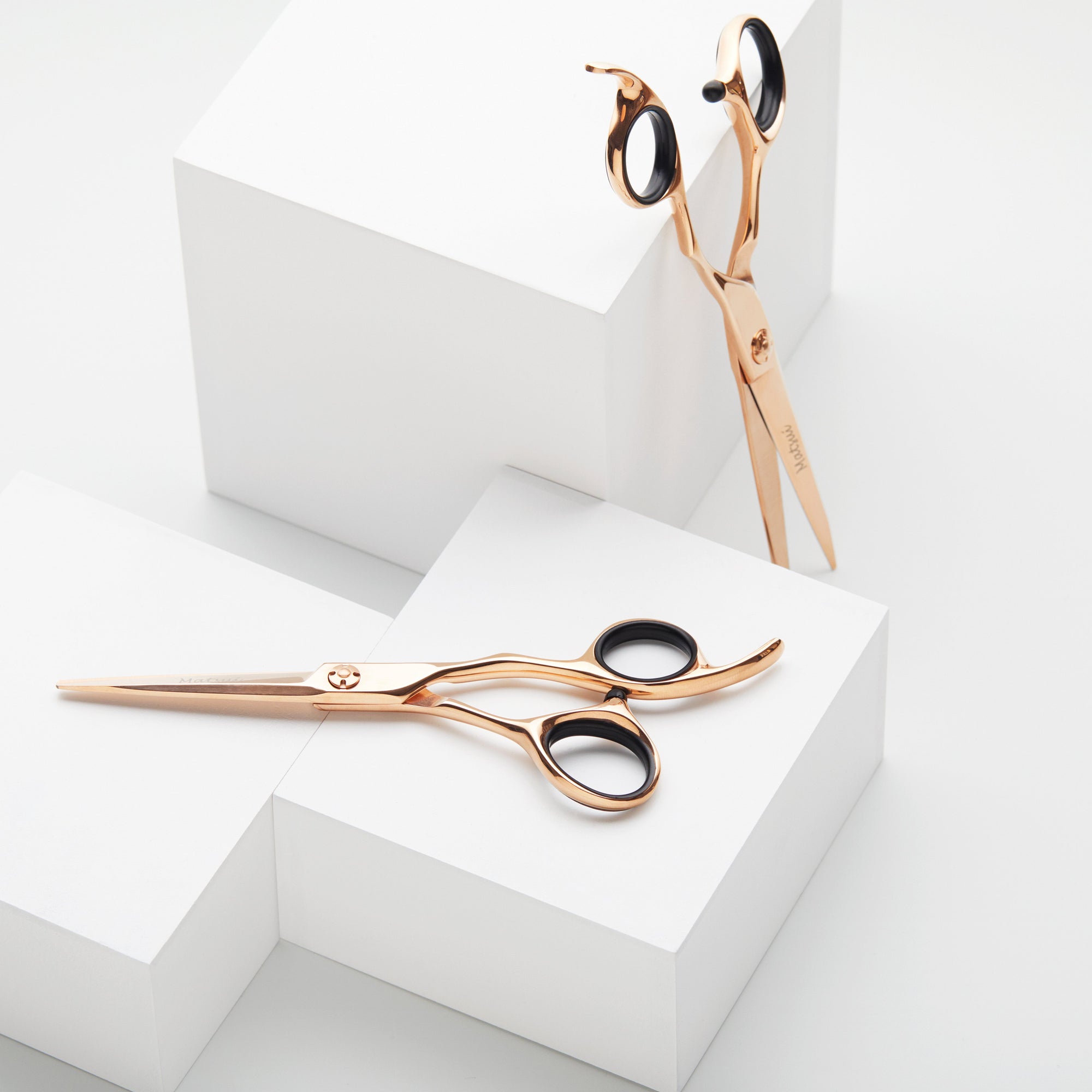 Hairdresser Scissors The Rose Gold Aichei Mountain Twin Set, Deluxe Professional Hair Shears