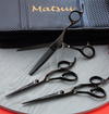Matsui Aichei Mountain, Best Professional Hair Shears Matte Black Triple Set. Premium Shears Collection (6740160053314)