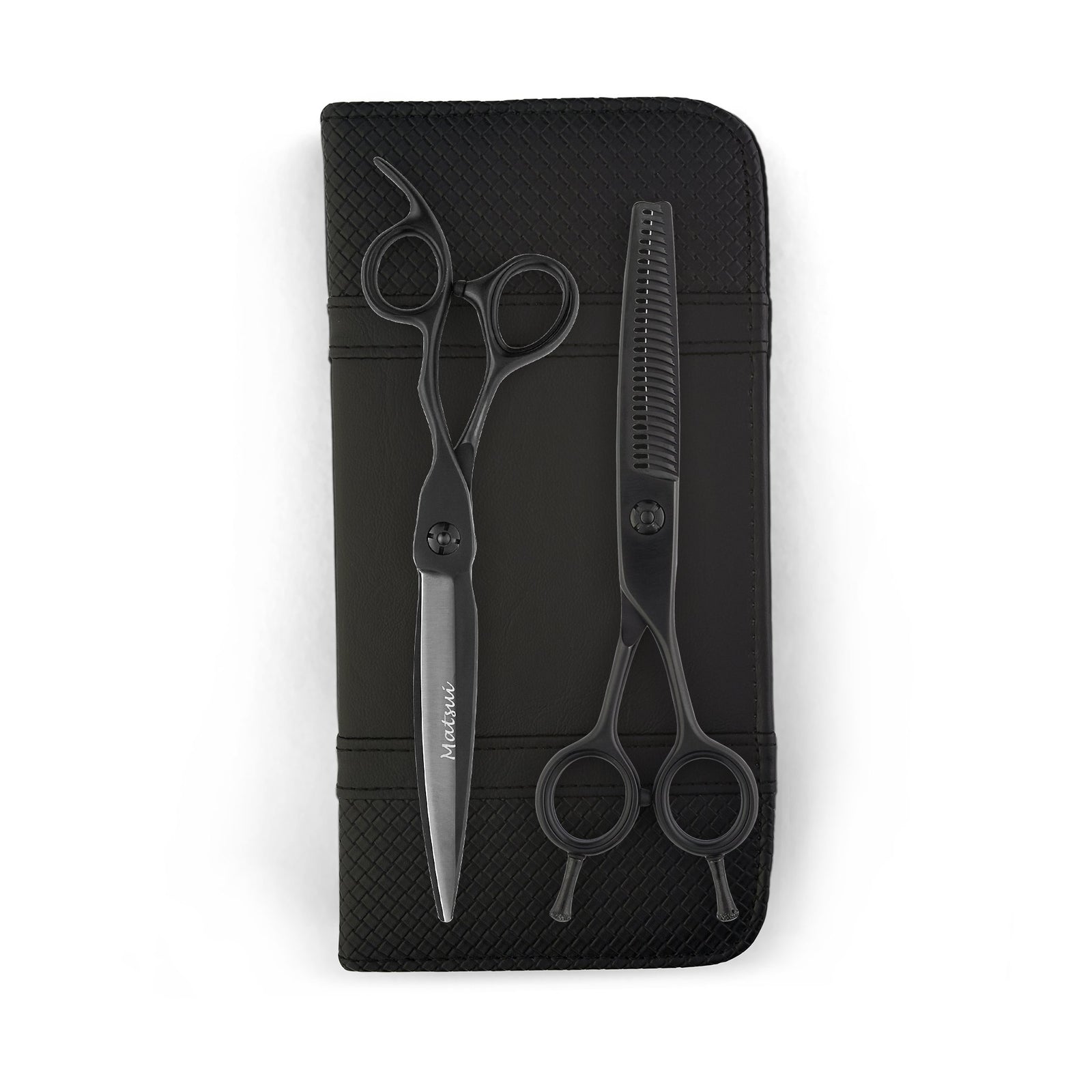 Matsui VG10 Sword Shear Thinner Combo - Matte Black - Scissor Tech USA (4692418035778)