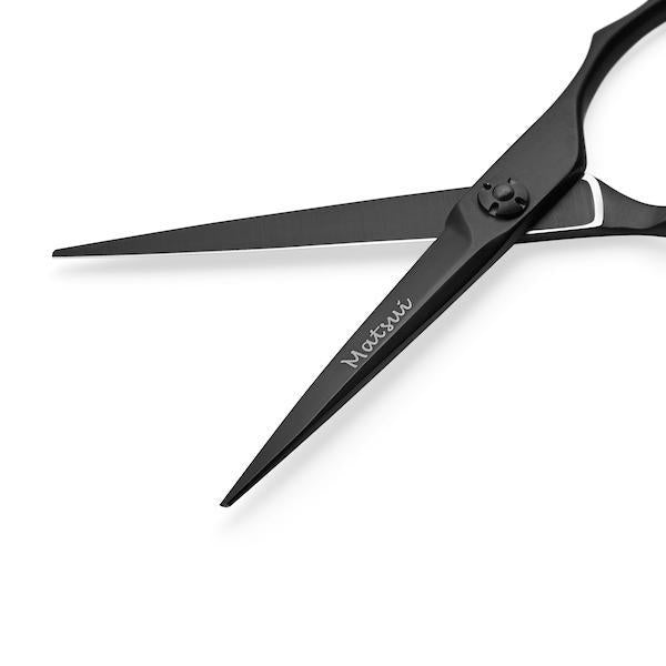 Deluxue Matsui Matte Black Aichei Mountain Offset Professional hair shears and Thinner Combination (6746372866114)
