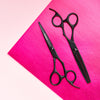 Matsui Matte Black Aichei Mountain Offset hairdressing Scissors and Thinner Combination (6743897374786)