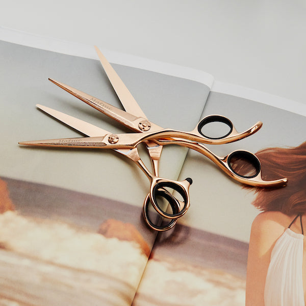 Salon Quality, Rose Gold Hairdressing Shears Aichei Mountain Twin Set (6745031999554)