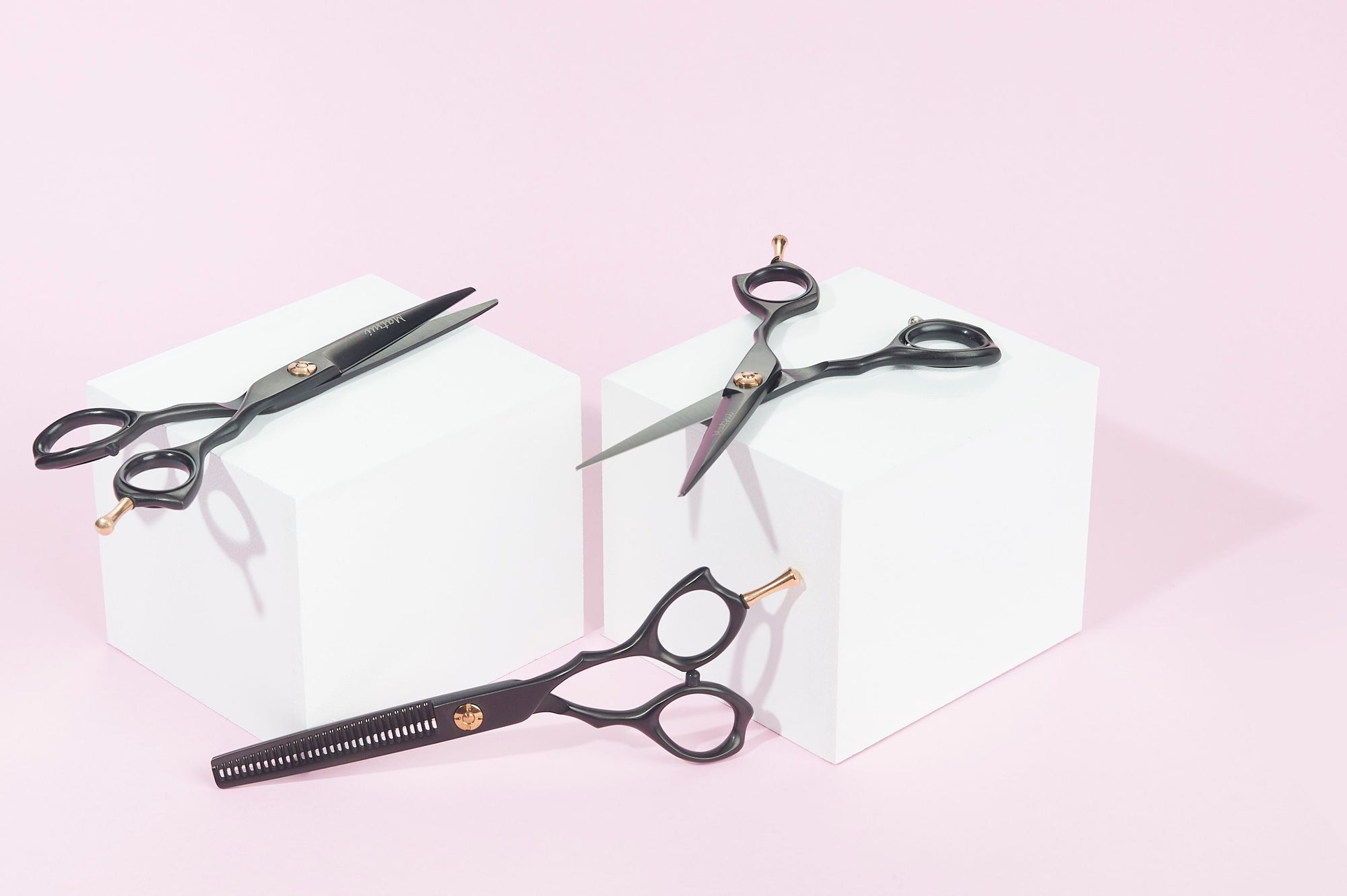 The Best Professional Hairstylist Scissors, Matsui Matte Black Precision Triple Kit Salon Shears (6740179091522)