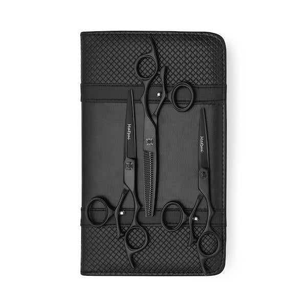 Premium Matsui VG10 Matte Black Swivel Shears Triple Set (6879900893250)