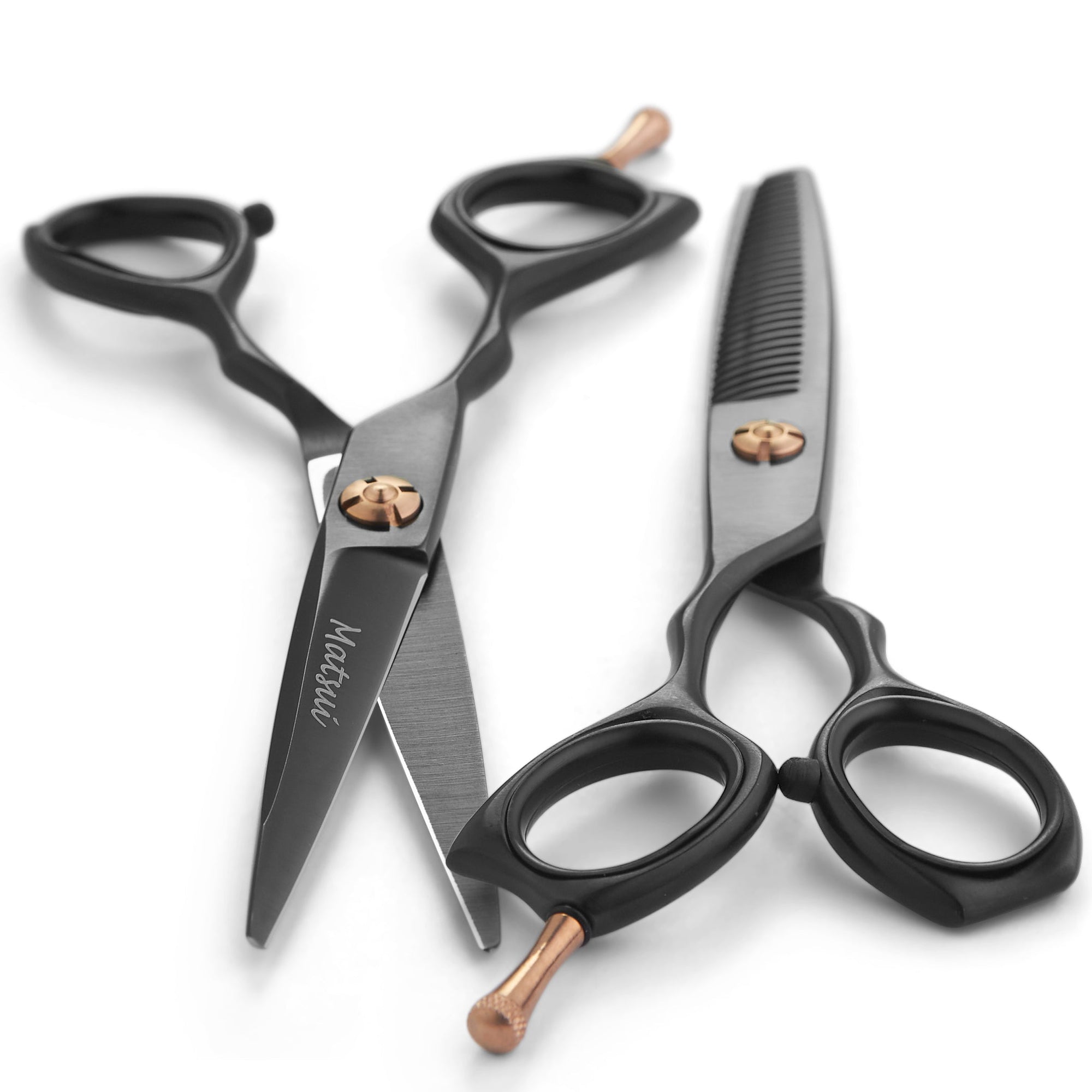 Matsui Precision Matte Black Professional Hair Stylist Scissors & Thinner Combination (6757269176386)
