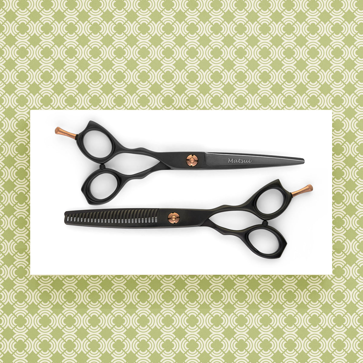 Exclusive Matsui Precision Matte Black Hair Stylist Scissors & Thinner Combination (6757272551490)