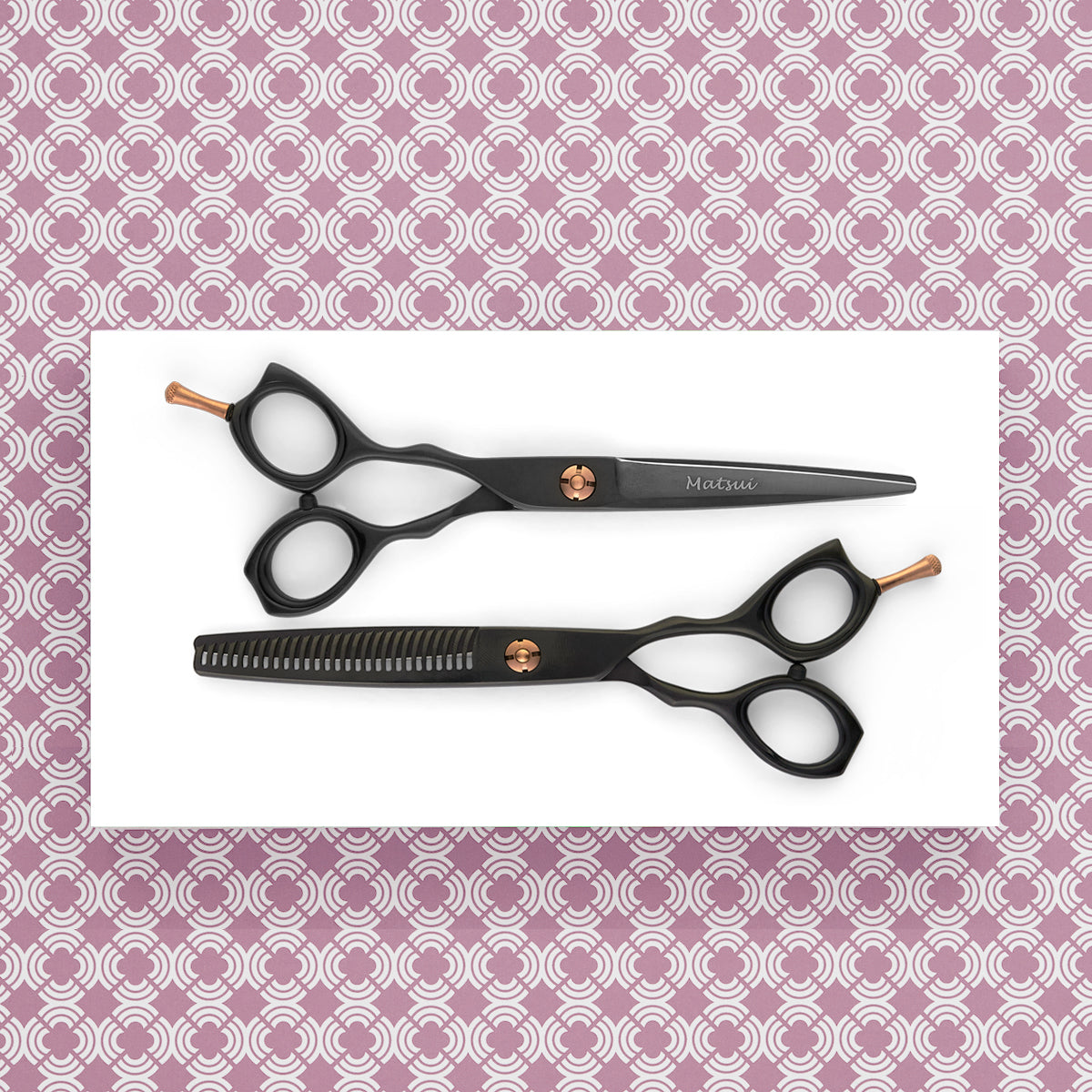 Matsui Precision Matte Black Deluxe Hair Stylist Scissors & Thinner Combination (6757275729986)