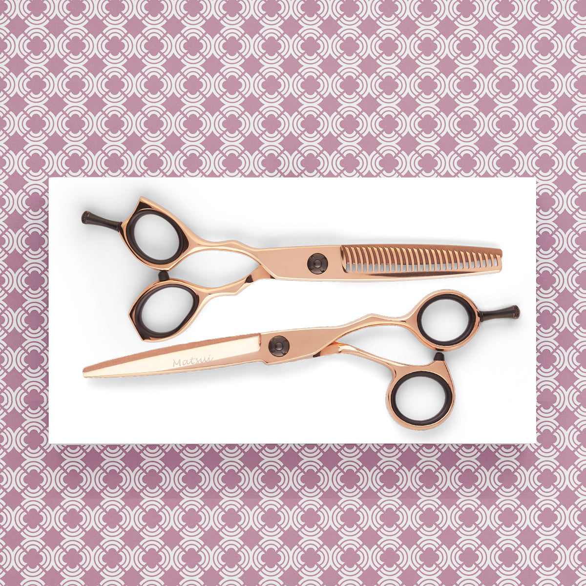 Exclusive Matsui Precision Rose Gold Hair Stylist Scissors & Thinner Combination (6757279465538)
