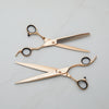 Exclusive Matsui Rose Gold Aichei Mountain Offset Hair Stylist Shears - Thinner Combination (6756966236226)