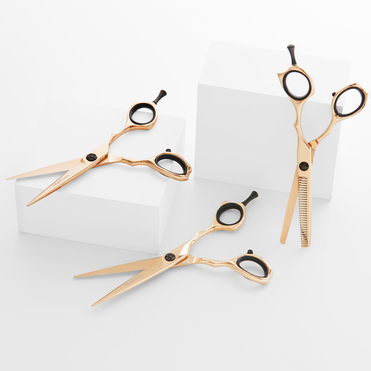 The Best Rose Gold Matsui Precision Hair Scissors, Premium Hairstylist Triple Kit (6740494286914)