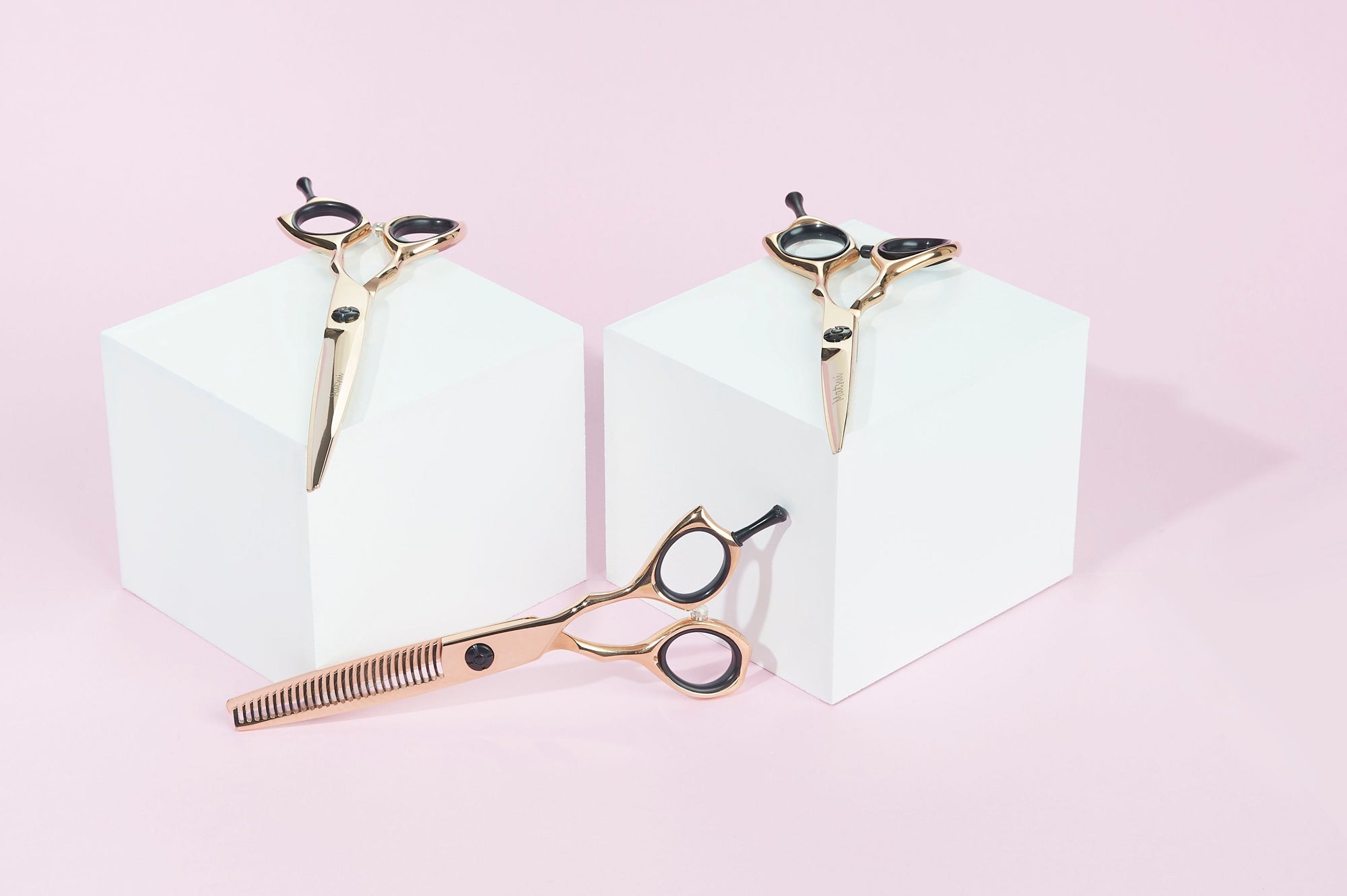Rose Gold Matsui Precision Hair Shears, Best Professional Hair Cutting shears Triple Set (6740495892546)