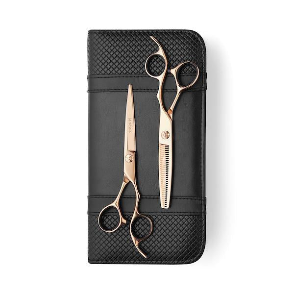 Professional Matsui Rose Gold Aichei Mountain Offset Hair Stylist Shears - Thinner Combination (6756963745858)