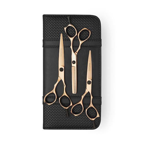 Professional Rose Gold Matsui Precision Hairdressing Scissors Triple Set (6743560060994)