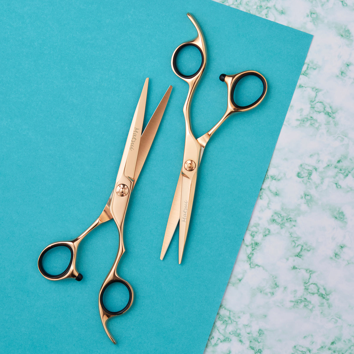 Professional Hair Shears, Premium Rose Gold Aichei Mountain Twin Set shears (6746356875330)