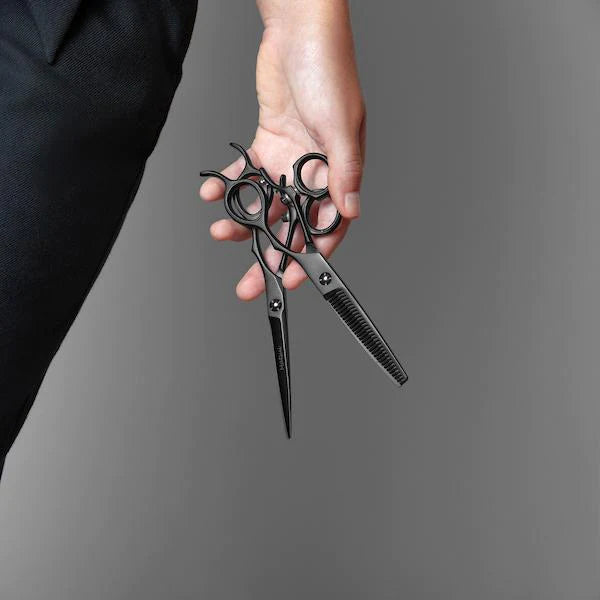 Premium Matsui VG10  Matte Black Swivel Shear and Thinning Shear Combo (6879905677378)