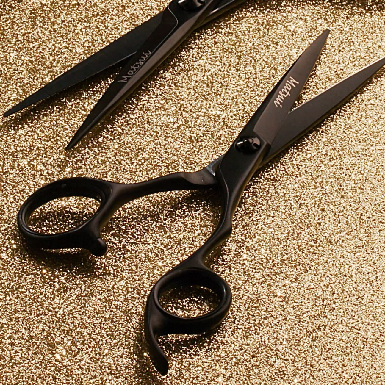 Matte Black Hair Stylist Shear Aichei Mountain Twin Set - Scissor Tech USA
