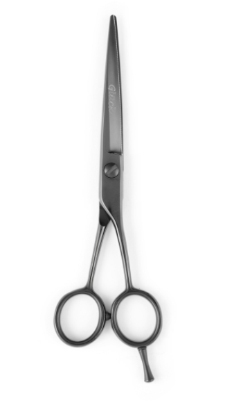 black hairdresser scissors classic round sticker