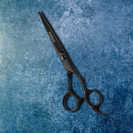 Professional VG10 Steel Hairdressing Shears- Matsui Matte Black Offset Scissors - Limited Edition (6778714226754)