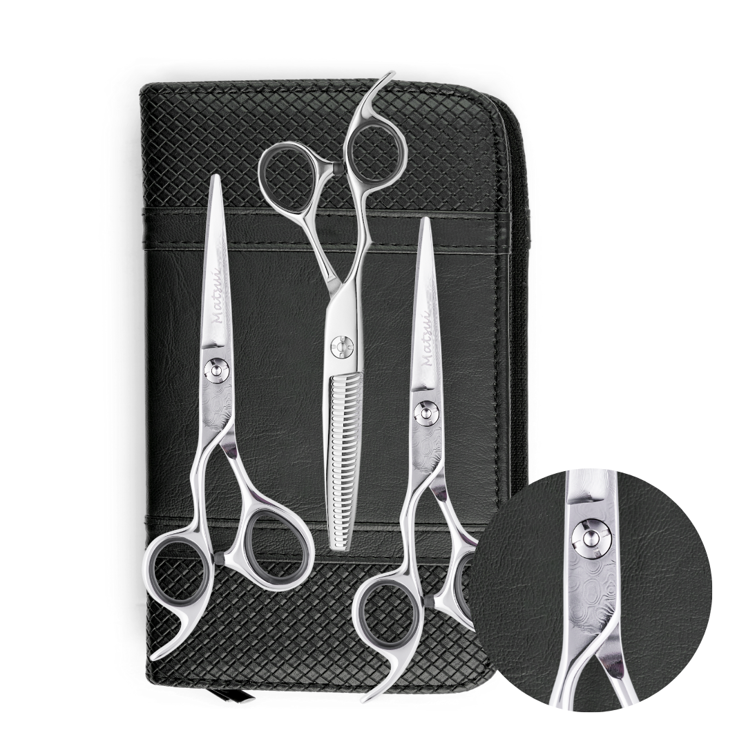 Lefty Damascus Silver Offset Triple Set (6700931743810)