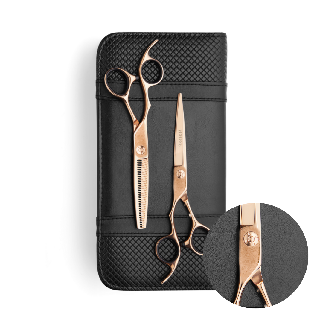 Lefty Matsui Damascus Rose Gold Offset Shear Thinner Combo (6700917620802)