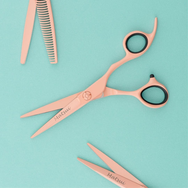 Lefty Matsui Pastel Pink Cutting Shears - Scissor Tech USA