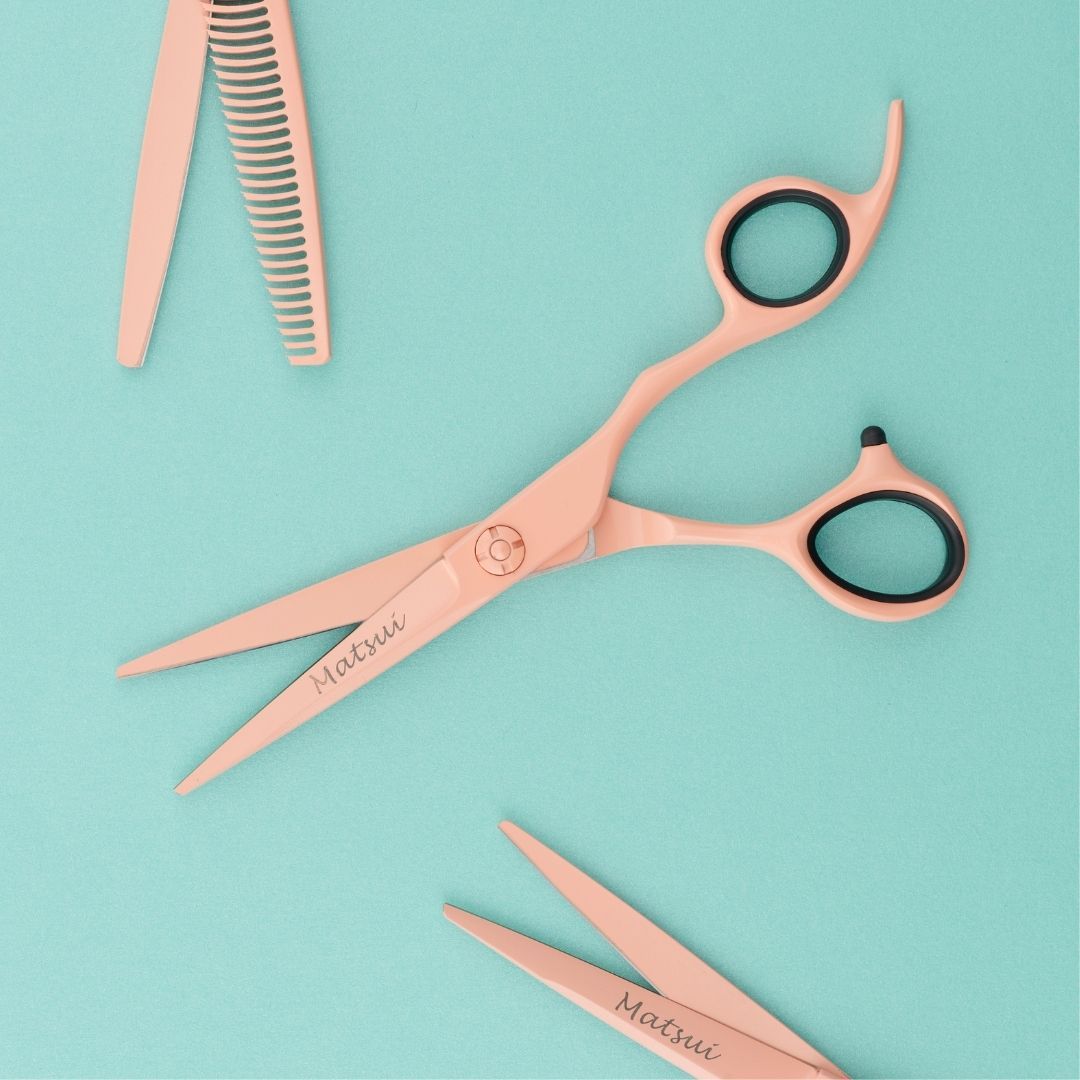 Lefty Matsui Pastel Peach Cutting Shears (6845899472962)